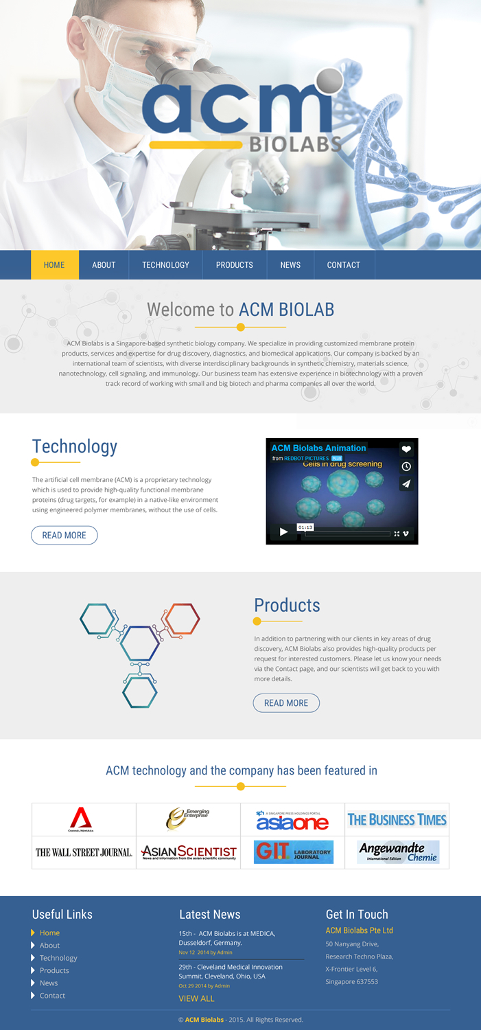 Web Design par rightway pour ACM Biolabs Pte Ltd. | Design #8433142