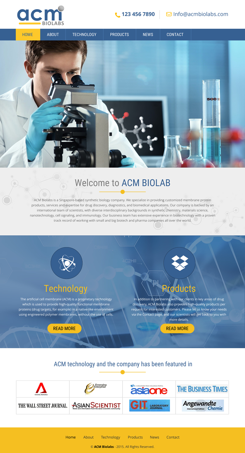 Web Design by rightway for ACM Biolabs Pte Ltd. | Design #8433147