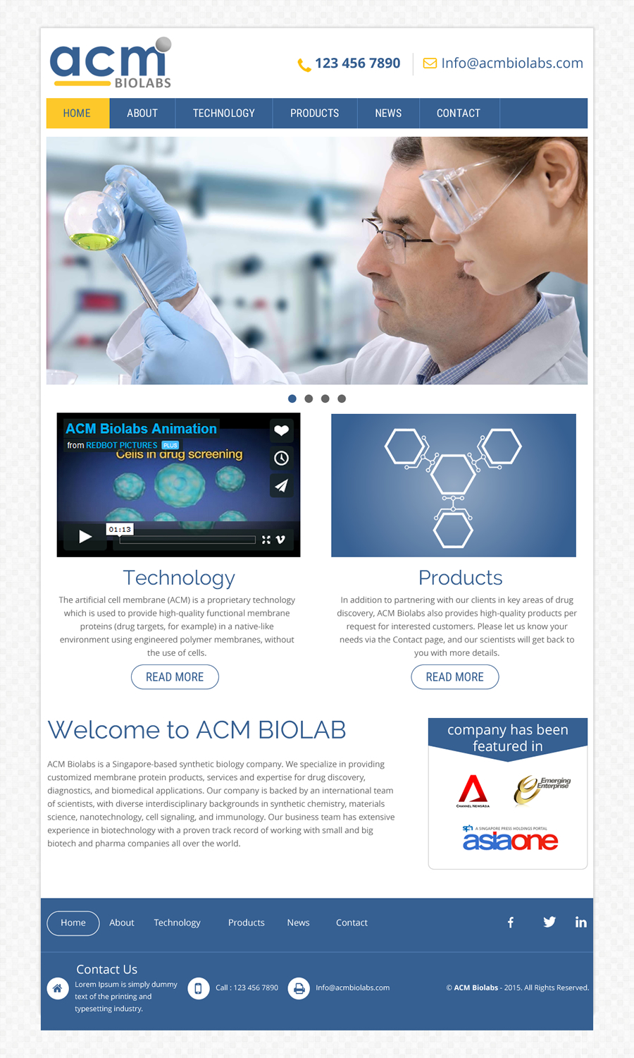 Web Design by rightway for ACM Biolabs Pte Ltd. | Design #8433708
