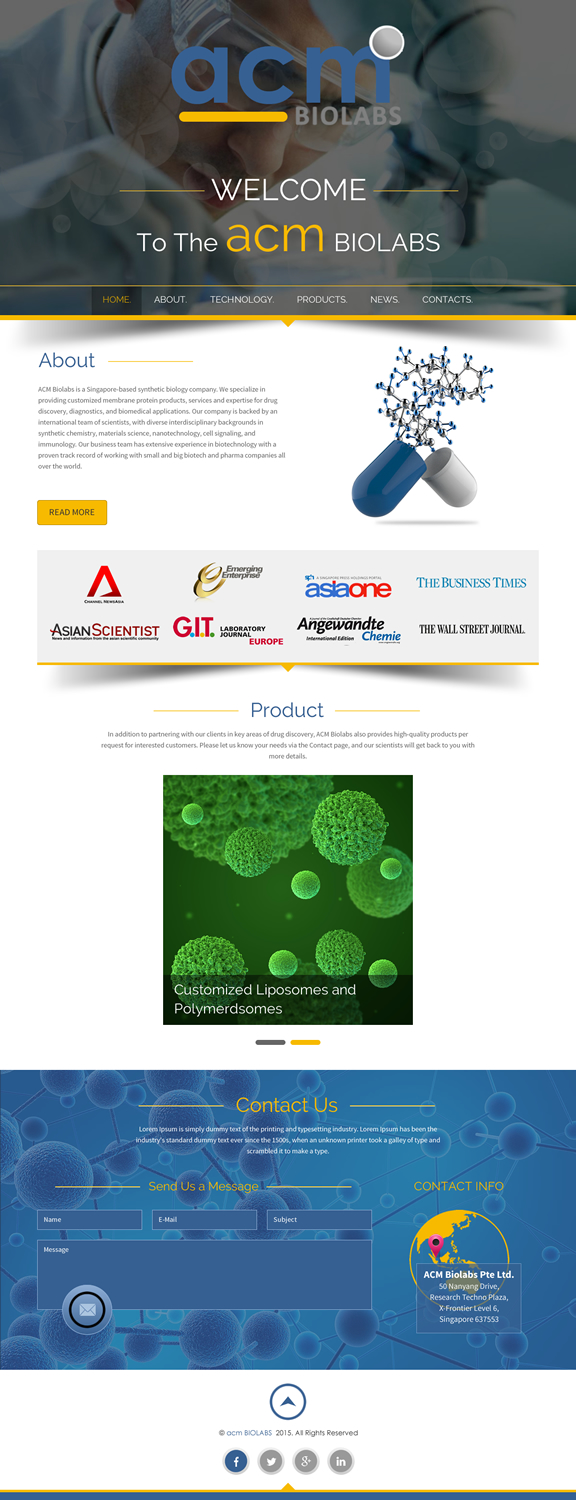 Web Design par rightway pour ACM Biolabs Pte Ltd. | Design #8433728