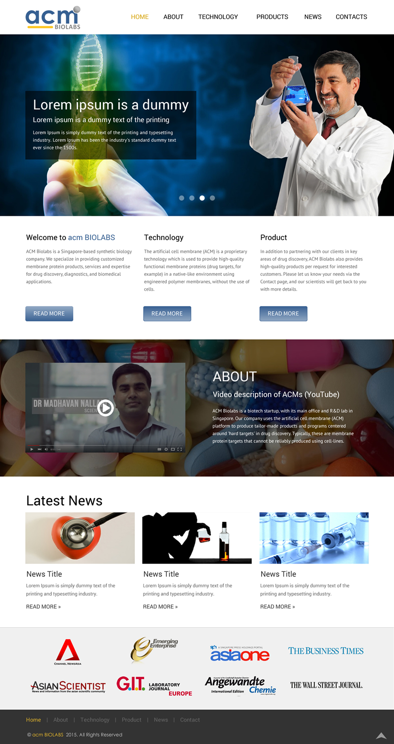 Web Design par rightway pour ACM Biolabs Pte Ltd. | Design #8433731