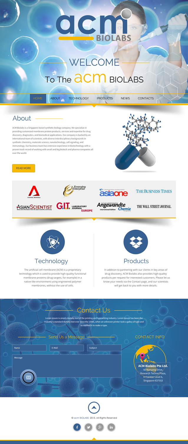 Web Design by rightway for ACM Biolabs Pte Ltd. | Design #8483385