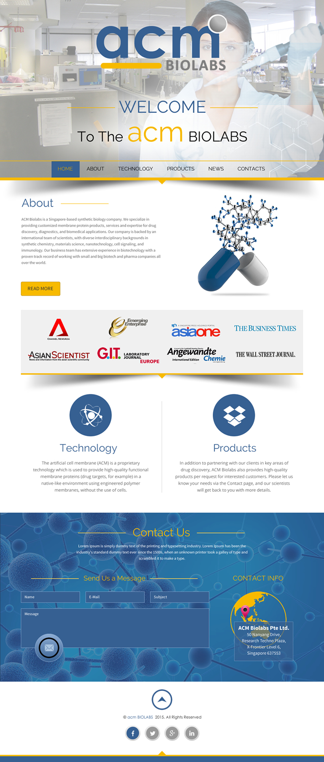 Web Design by rightway for ACM Biolabs Pte Ltd. | Design #8483411