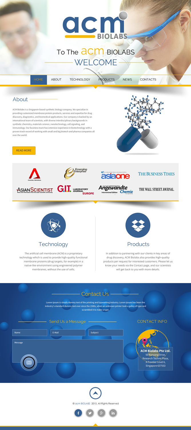 Web Design par rightway pour ACM Biolabs Pte Ltd. | Design #8518064