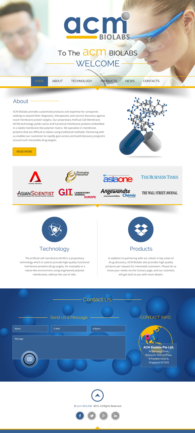 Diseño Web por rightway para ACM Biolabs Pte Ltd. | Diseño #8518280