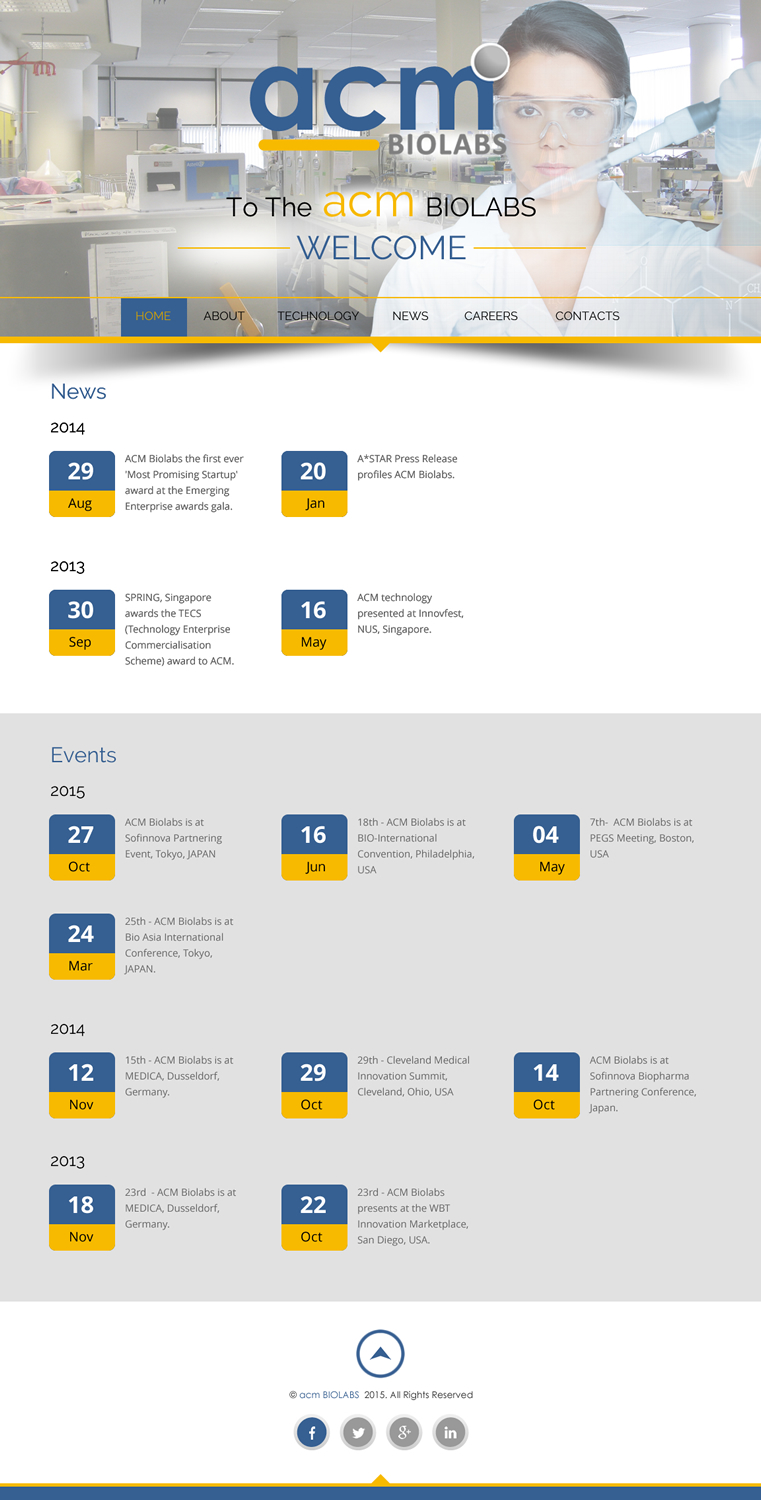 Web Design par rightway pour ACM Biolabs Pte Ltd. | Design #8535834