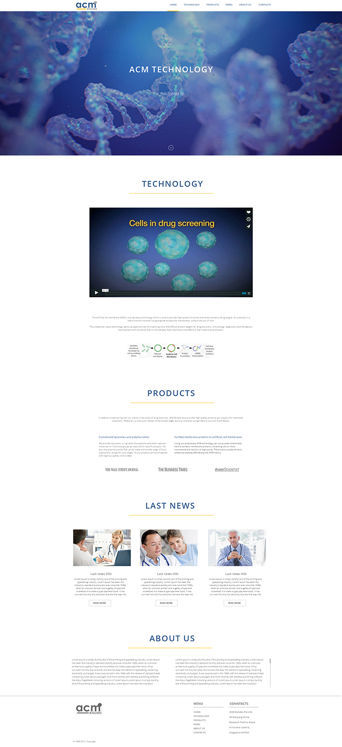 Web Design par dii pour ACM Biolabs Pte Ltd. | Design #8477362