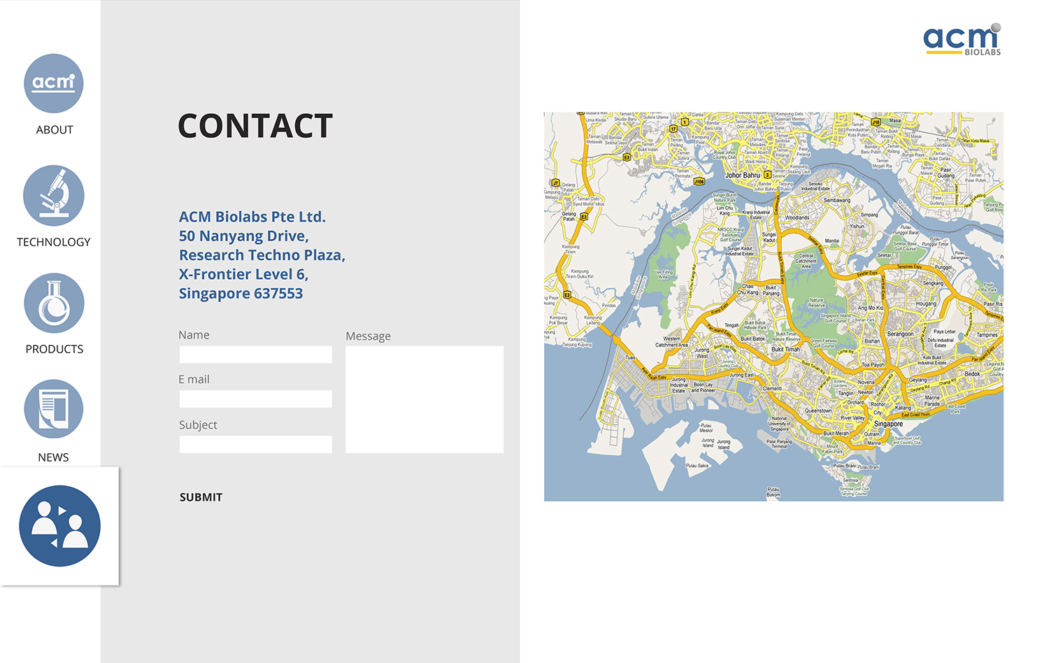 Web Design by dii for ACM Biolabs Pte Ltd. | Design #8477407
