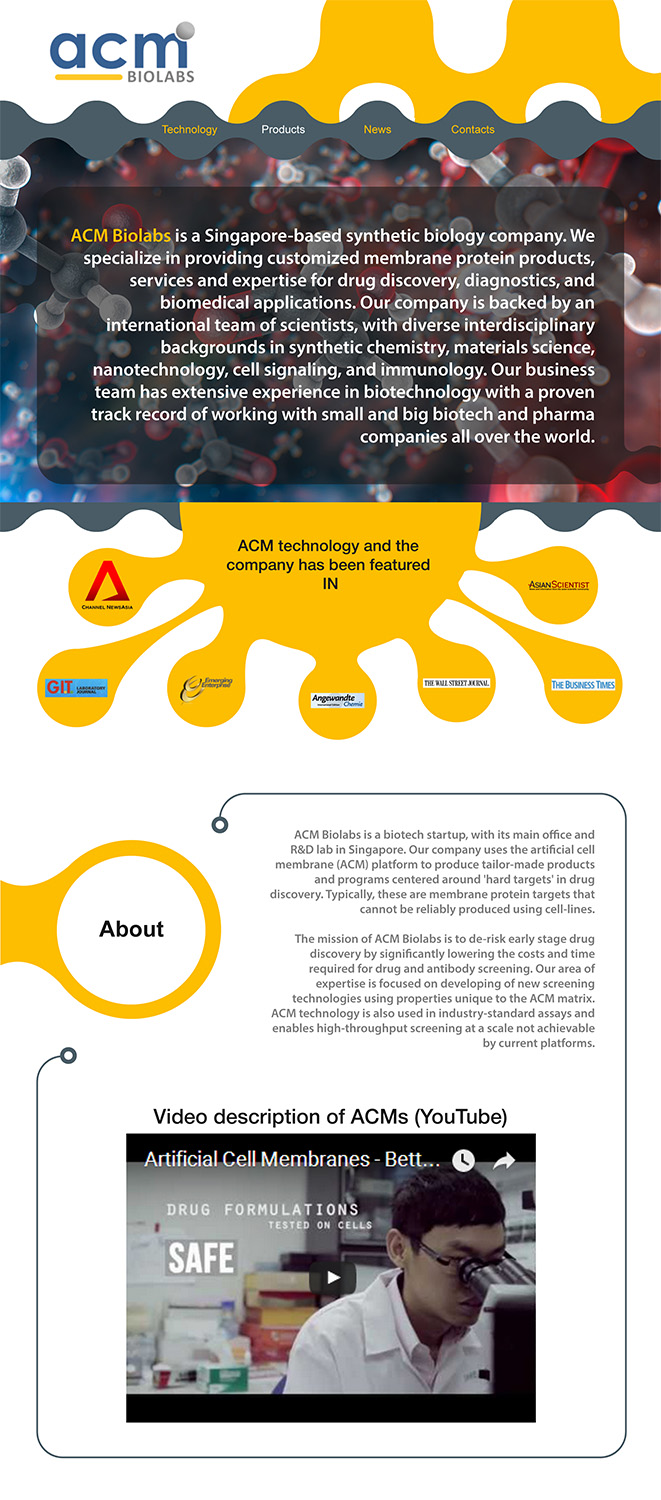 Web Design by dii for ACM Biolabs Pte Ltd. | Design #8477438
