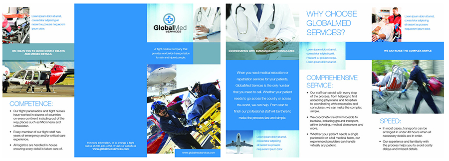 Diseño de Brochure por Jasmine para GlobalMed Services LLC | Diseño #1966677