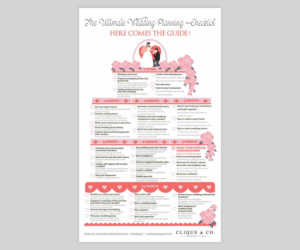 Here comes the bride/guide. Wedding planning checklist design | Broschüren-Design von Cut and Glue