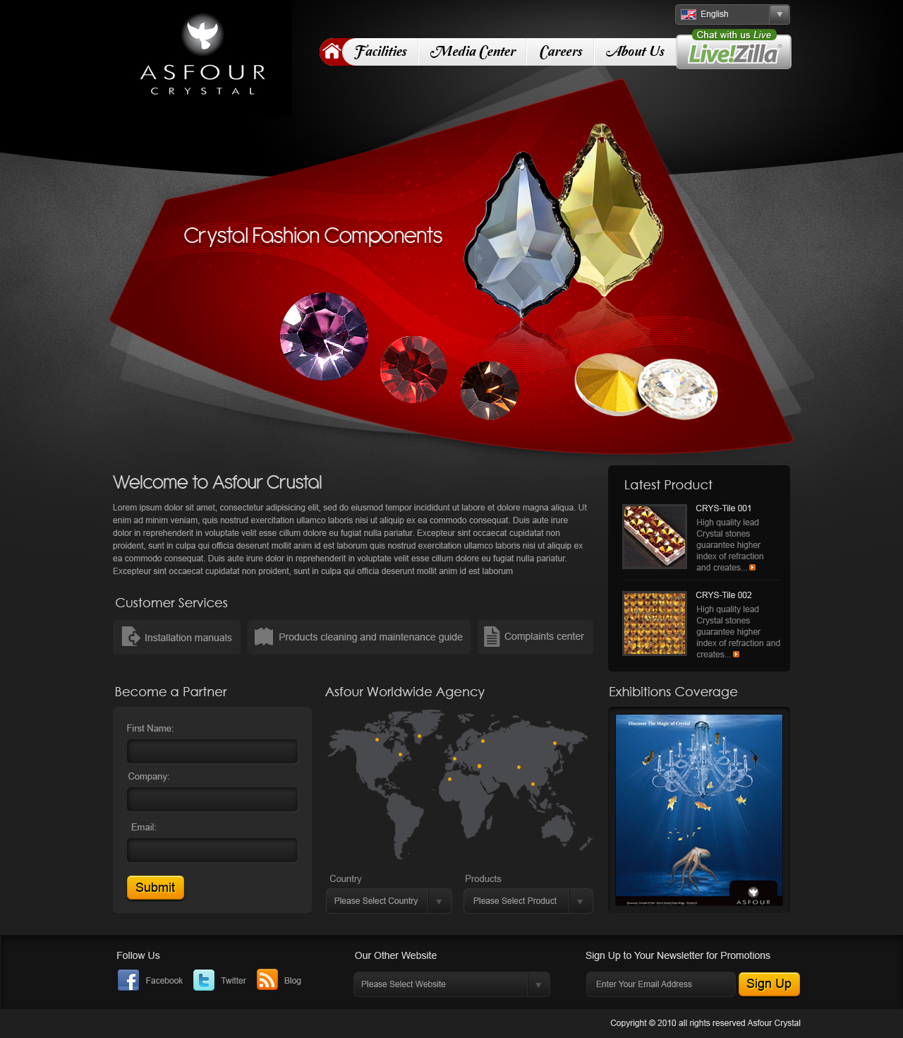 Web Design par Mayank Patel pour Asfour Crystal | Design #411263