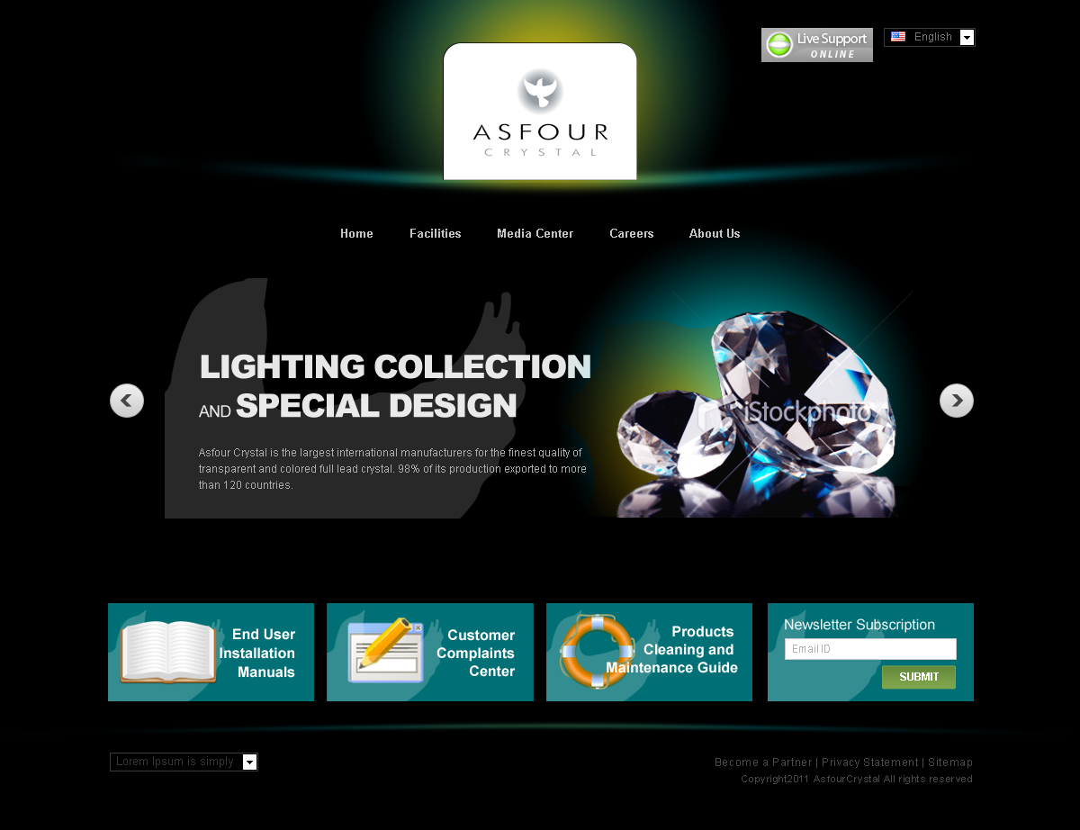 Web Design by ColorWebWorld for Asfour Crystal | Design #416079