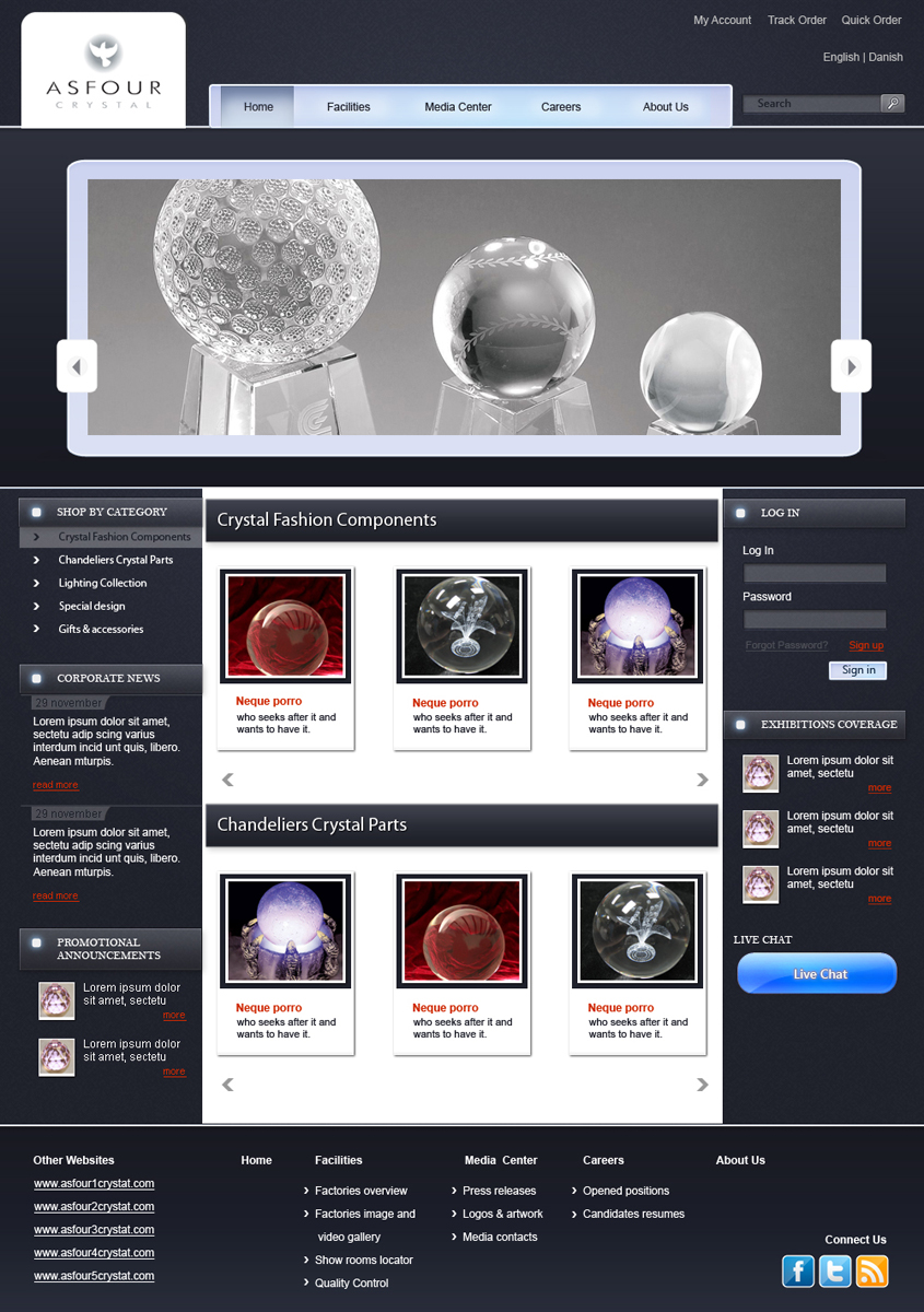 Diseño Web por pb para Asfour Crystal | Diseño #416871