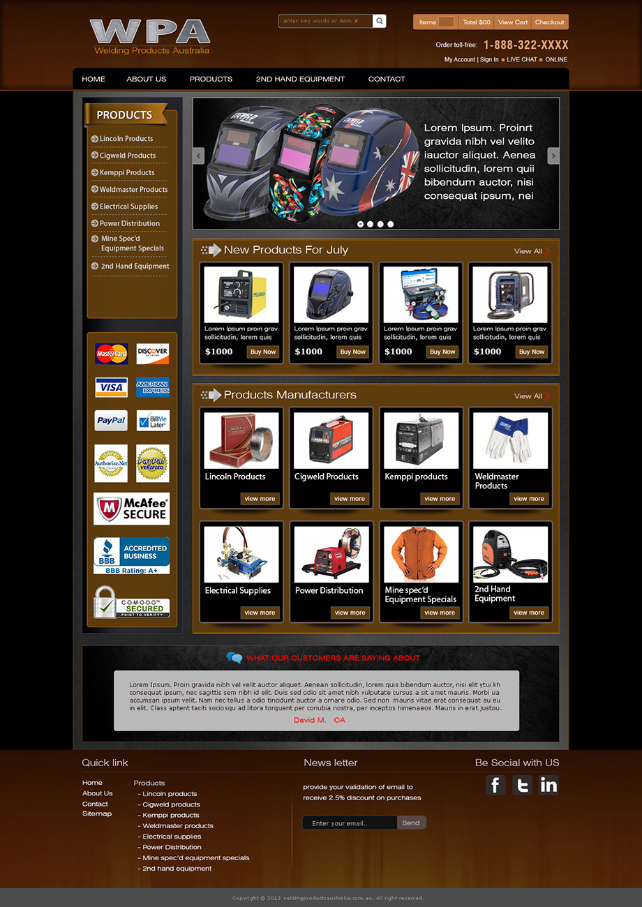 Web Design by Tanvir for Hunter Valley Welding Hire pty ltd | Design #2013378