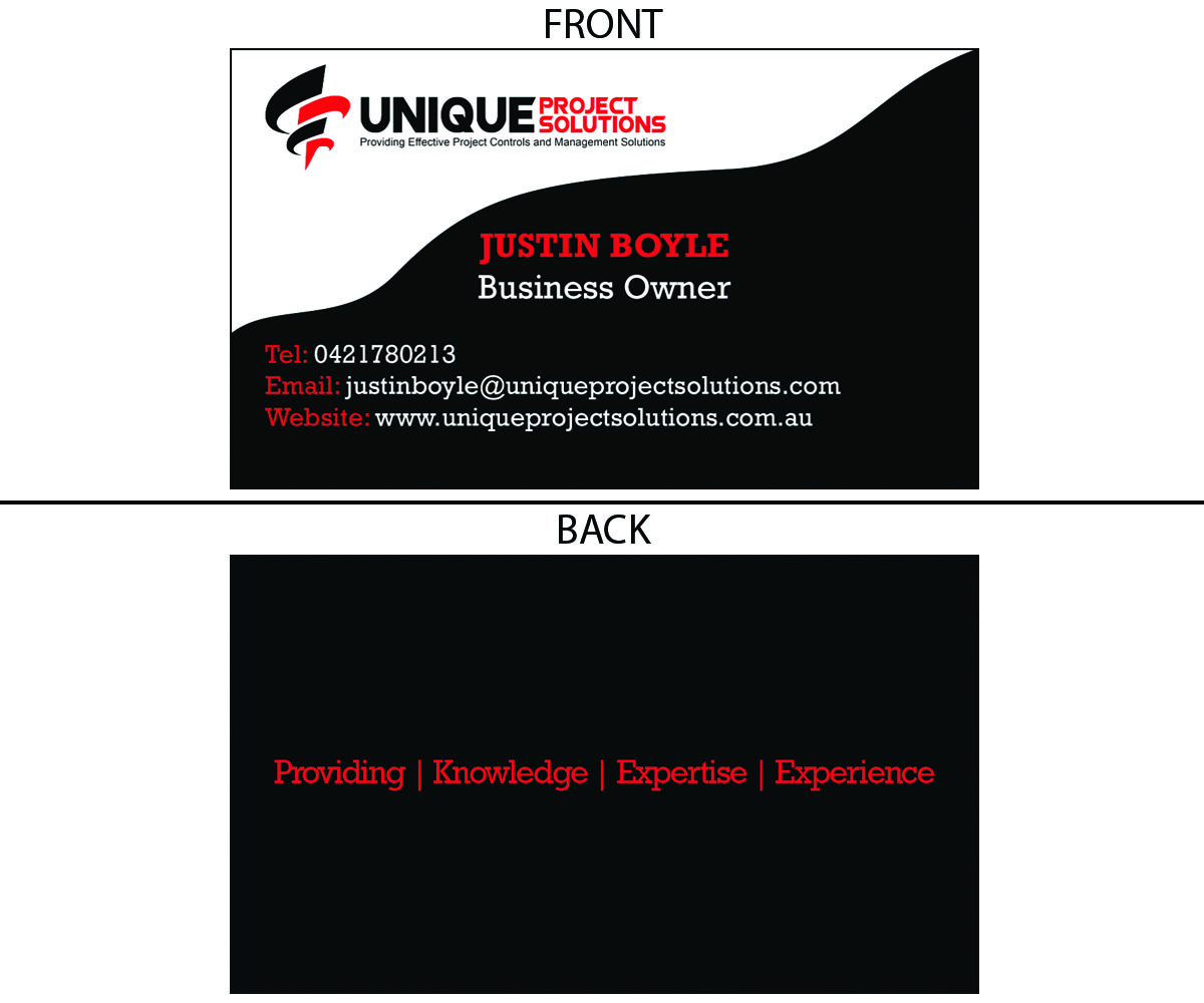 Business Card Design by LanaK for Unique Project Solutions | Design #1972798