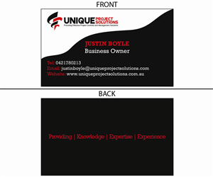 Business Card Design by LanaK for Unique Project Solutions | Design #1972798
