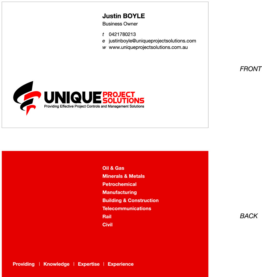 Business Card Design by foo for Unique Project Solutions | Design #1969595
