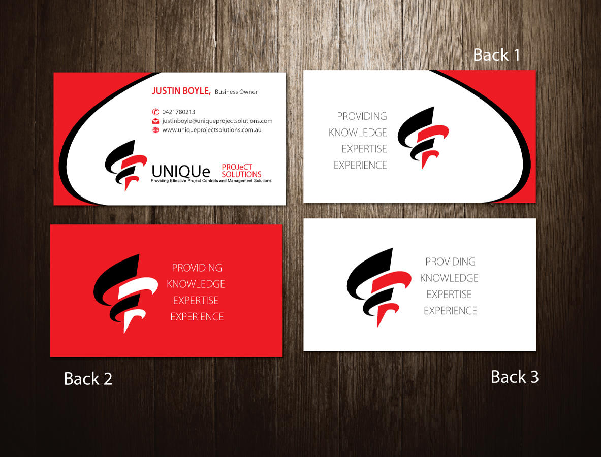 Business Card Design by meet007 for Unique Project Solutions | Design #1973000