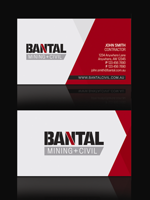 Business Card Design by Graphite Design for BANTAL Mining & Civil | Design: #1978233