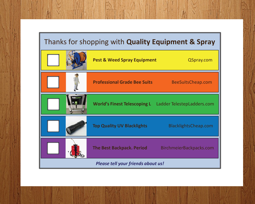 Card Design by Anna  for Quality Equipment & Spray | Design #1983141