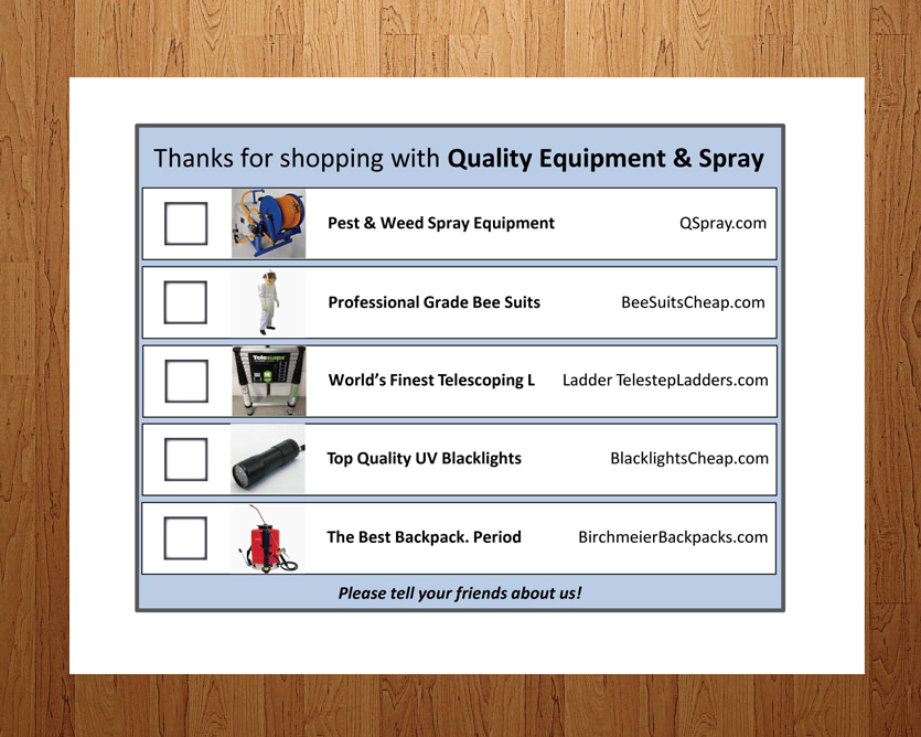 Card Design by Anna  for Quality Equipment & Spray | Design #1984116