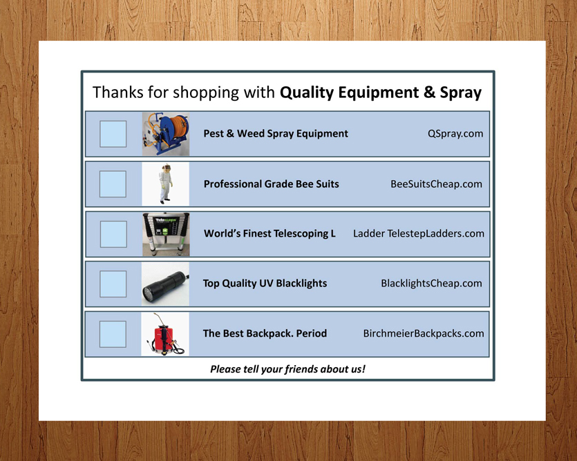 Card Design by Anna  for Quality Equipment & Spray | Design #1984130