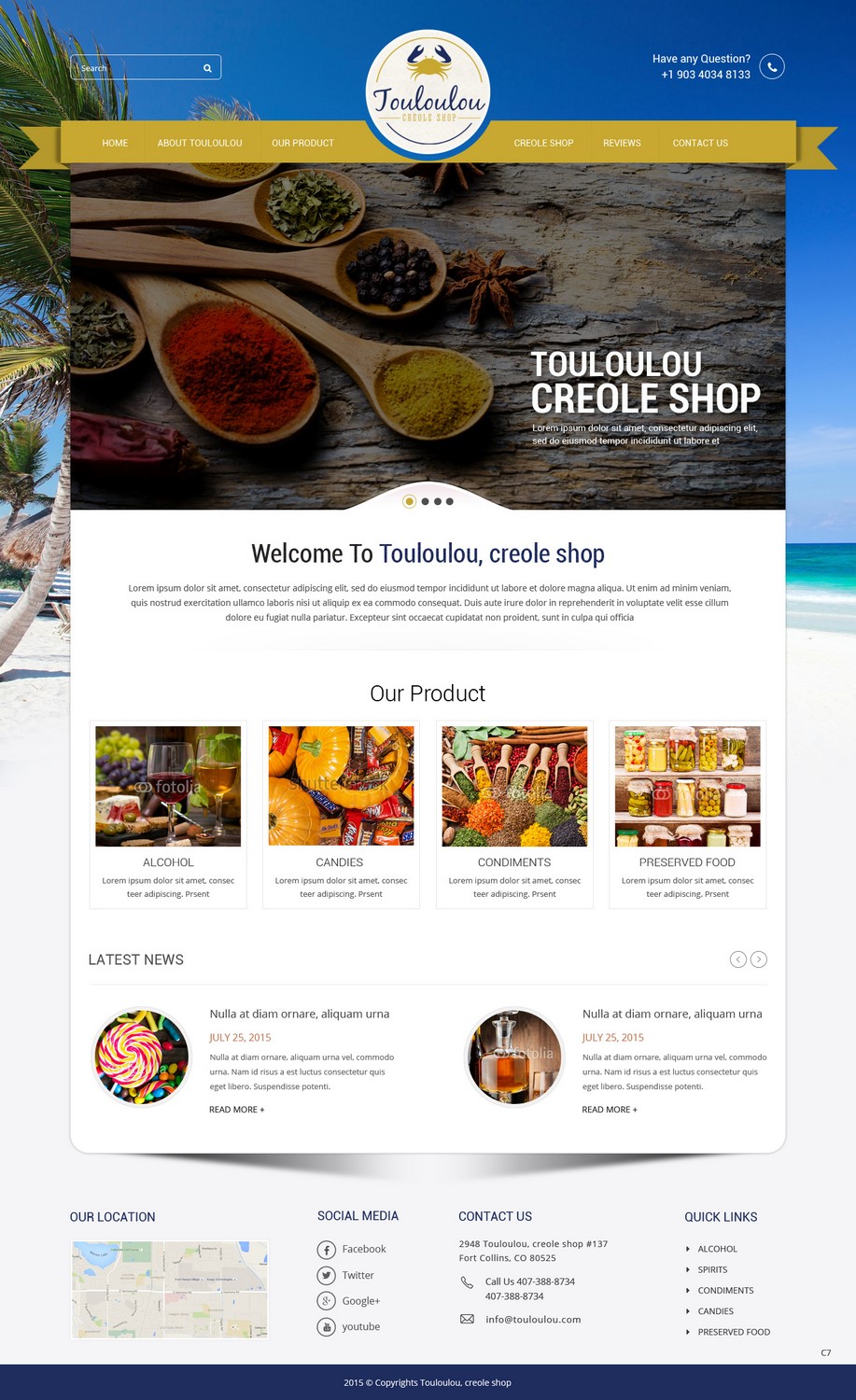 Diseño Web por pb para Touloulou creole shop | Diseño #8462984