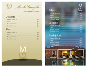 Menu Design by uk for this project | Design: #1988174