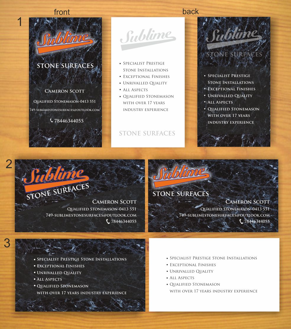 Visitenkarten-Design von IneseRo für Sublime Stone Surfaces | Design: #1978690