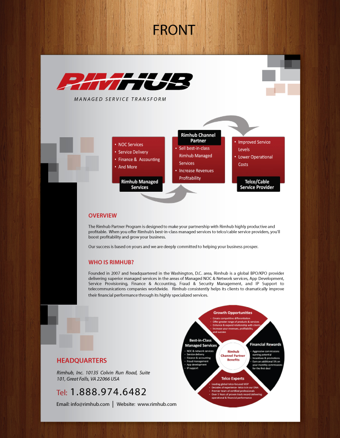 Brochure Design by Sbss for Rimhub, Inc. | Design #1976784