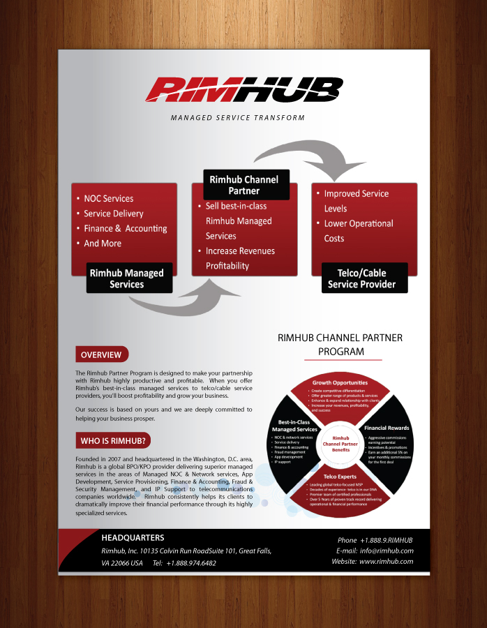 Brochure Design by Sbss for Rimhub, Inc. | Design #1976788