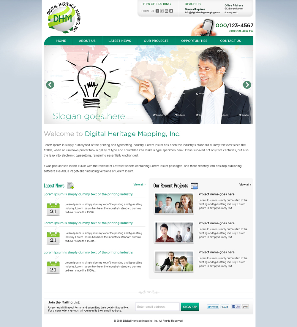 Diseño Wordpress por Mayank Patel para Digital Heritage Mapping, Inc. | Diseño #405388