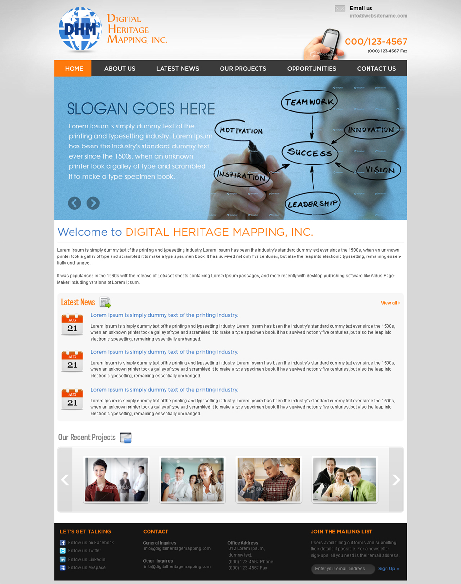 Wordpress Design by Mayank Patel for Digital Heritage Mapping, Inc. | Design #405392