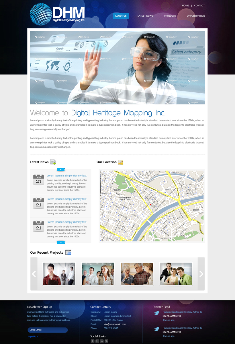 Wordpress Design by Mayank Patel for Digital Heritage Mapping, Inc. | Design #408459