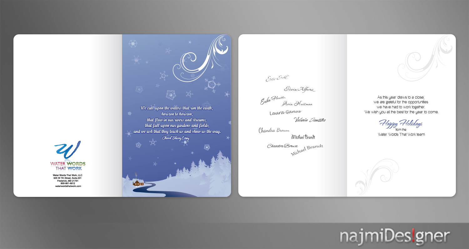 Diseño de Tarjeta por  Najmi para Water Words That Work LLC | Diseño #8414958