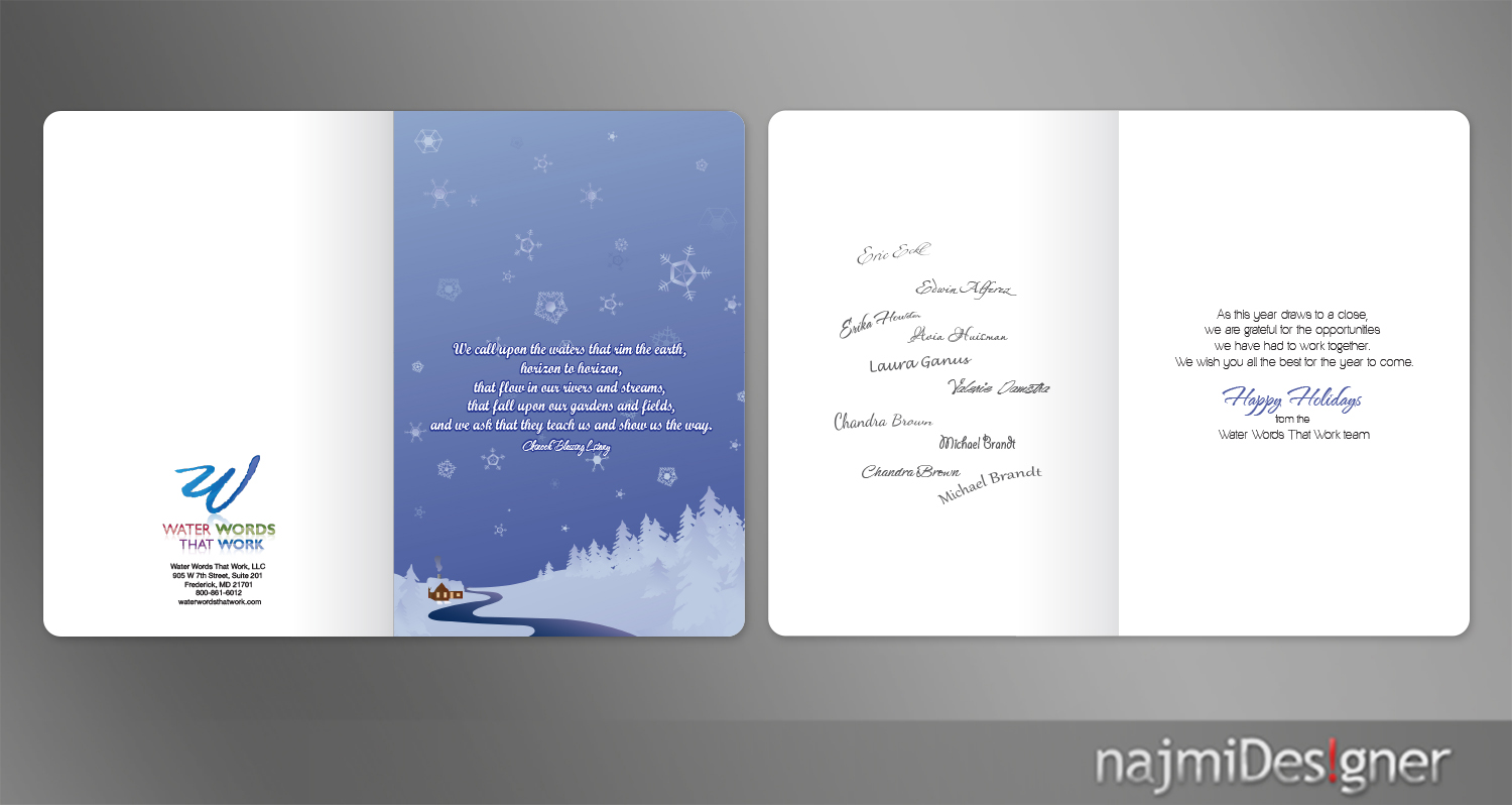 Card Design by  Najmi for Water Words That Work LLC | Design #8414959