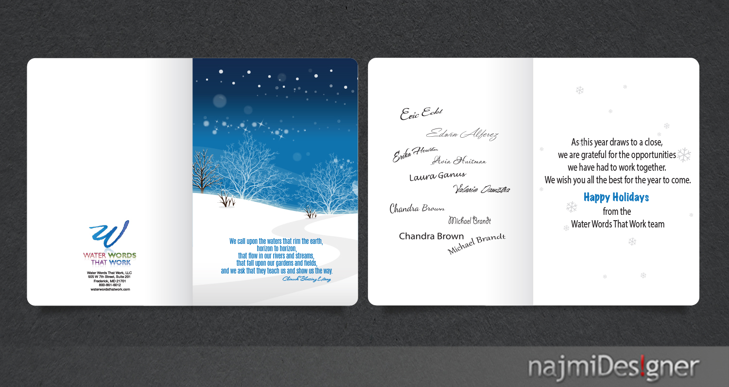 Card Design by  Najmi for Water Words That Work LLC | Design #8419065