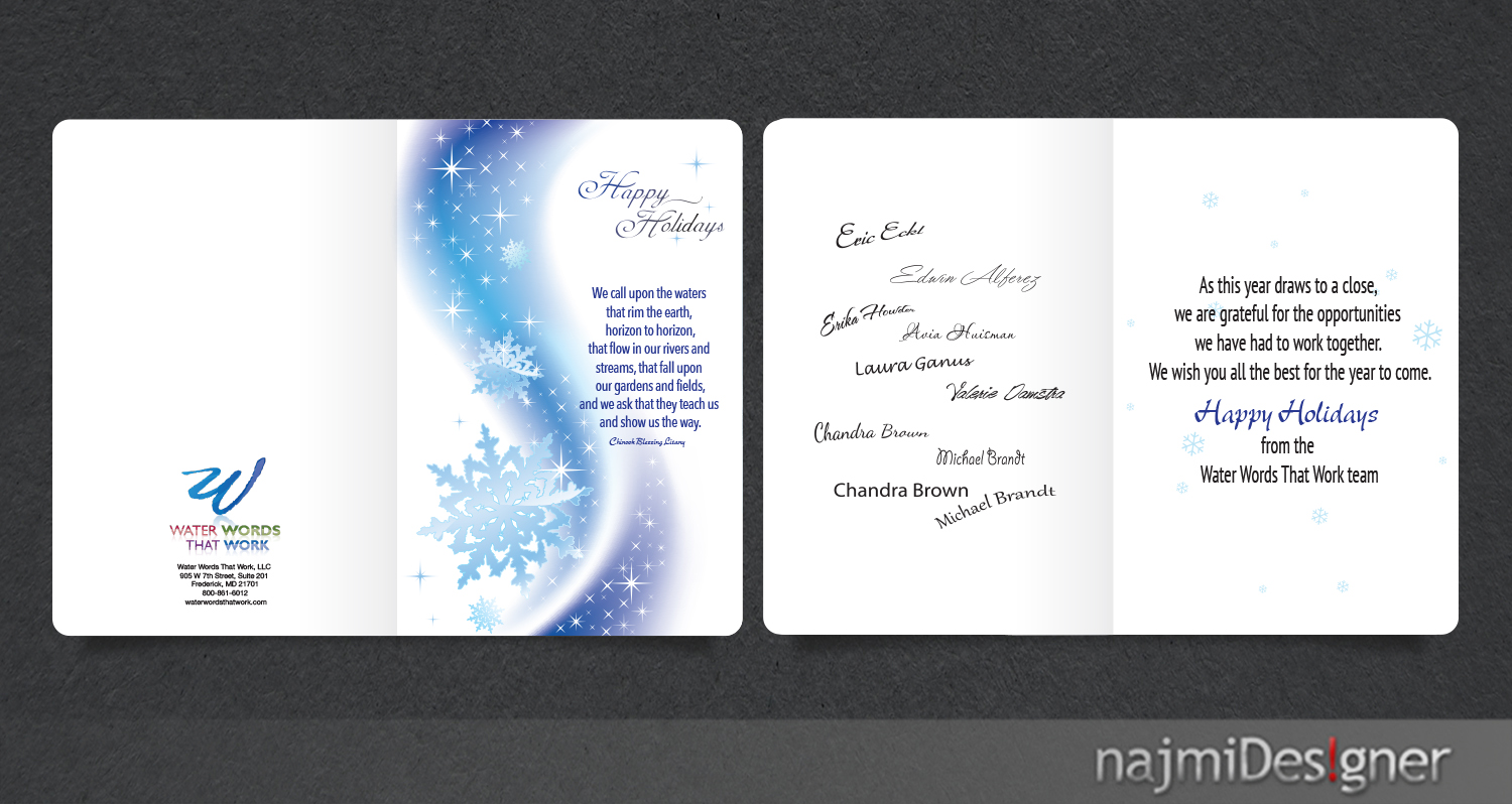 Card Design by  Najmi for Water Words That Work LLC | Design #8419146