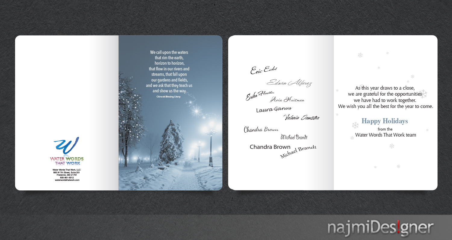 Card Design by  Najmi for Water Words That Work LLC | Design #8425233