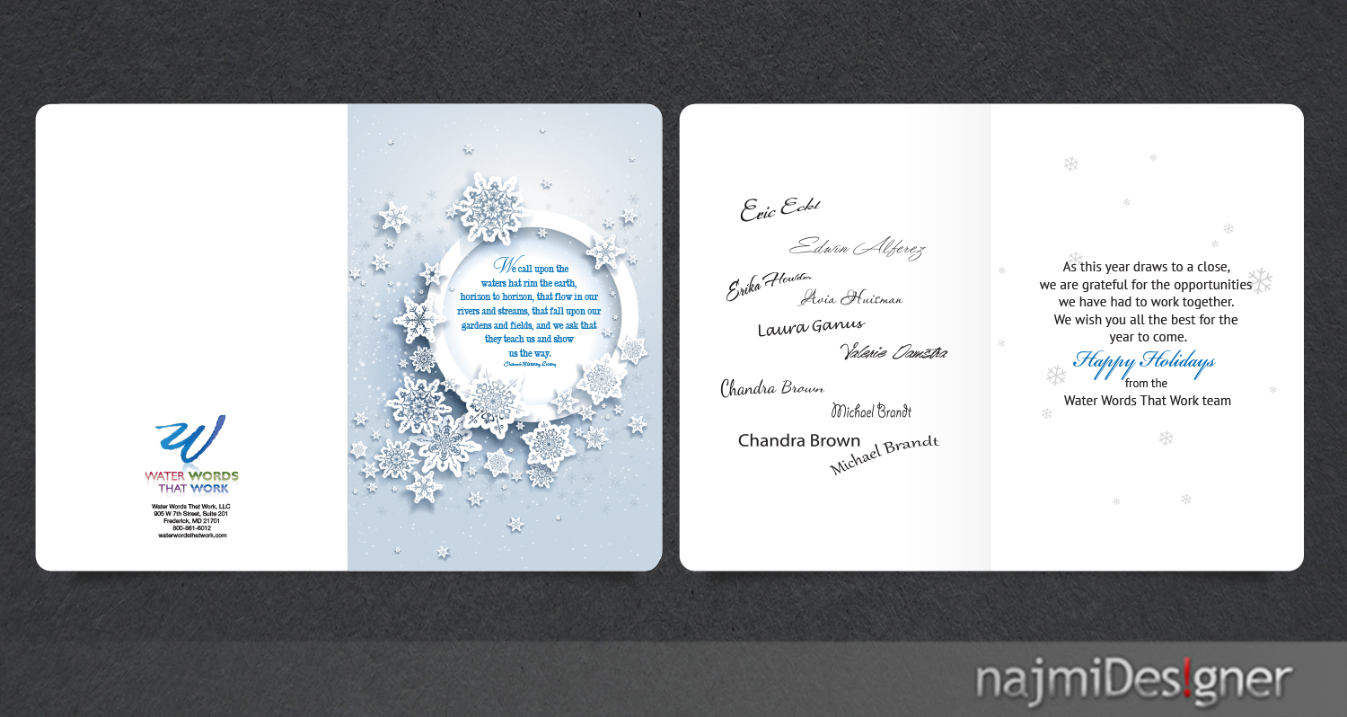 Card Design by  Najmi for Water Words That Work LLC | Design #8430480