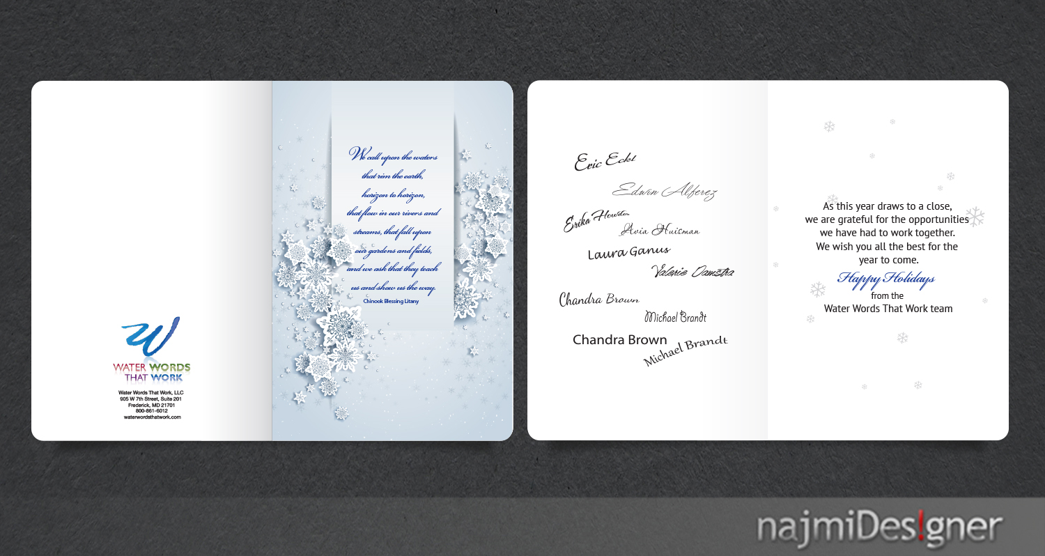 Card Design by  Najmi for Water Words That Work LLC | Design #8437164