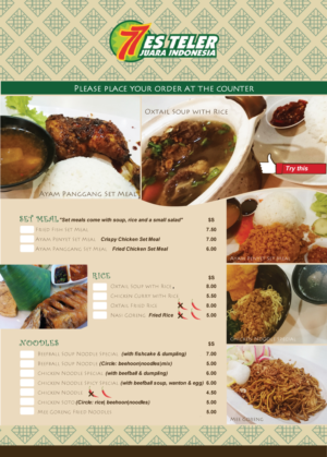 Menu Design by yophi for Es Teler 77 | Design: #8456334