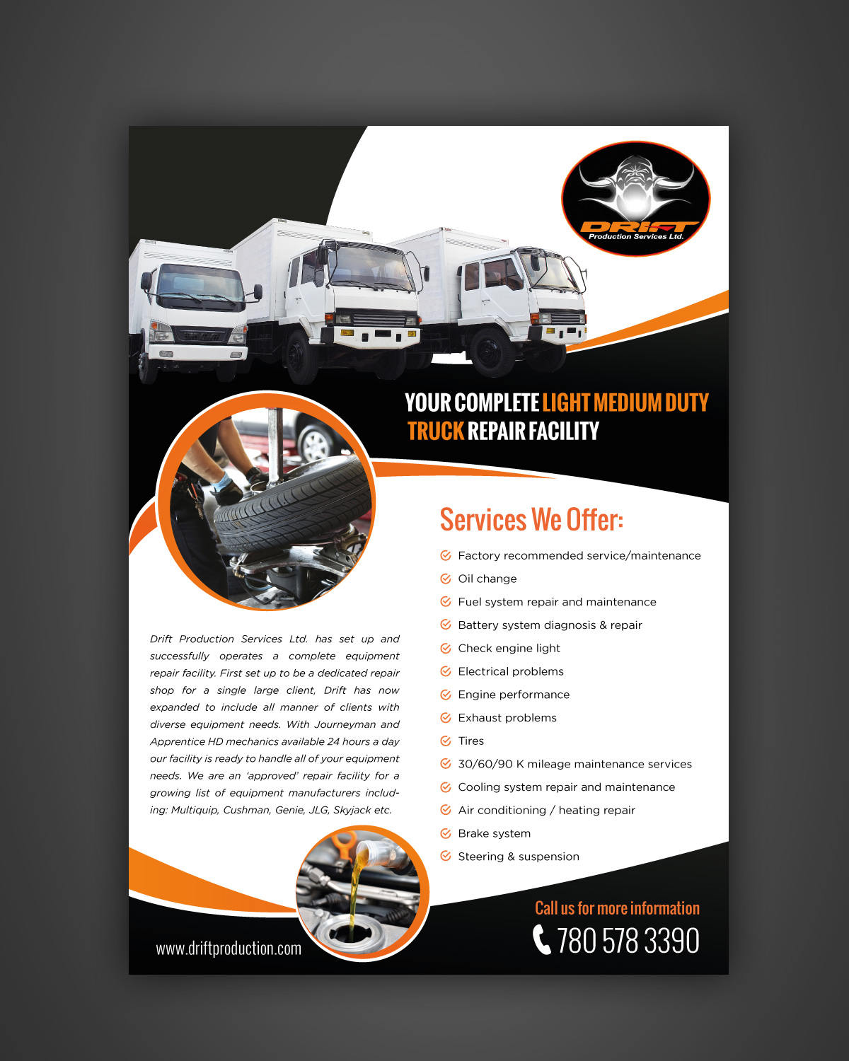 Flyer Design by pivotaldesign.biz for drift production services | Design #8411377