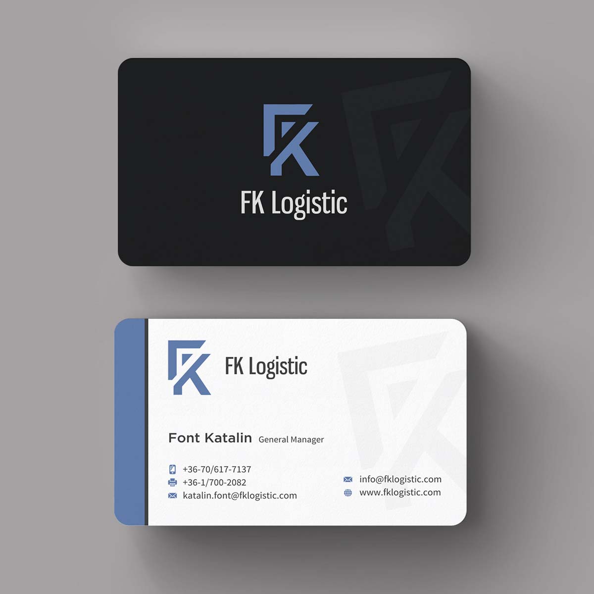 Business Card Design by INDIAN_Ashok for FK Logistic Hungary Kft | Design #8393456
