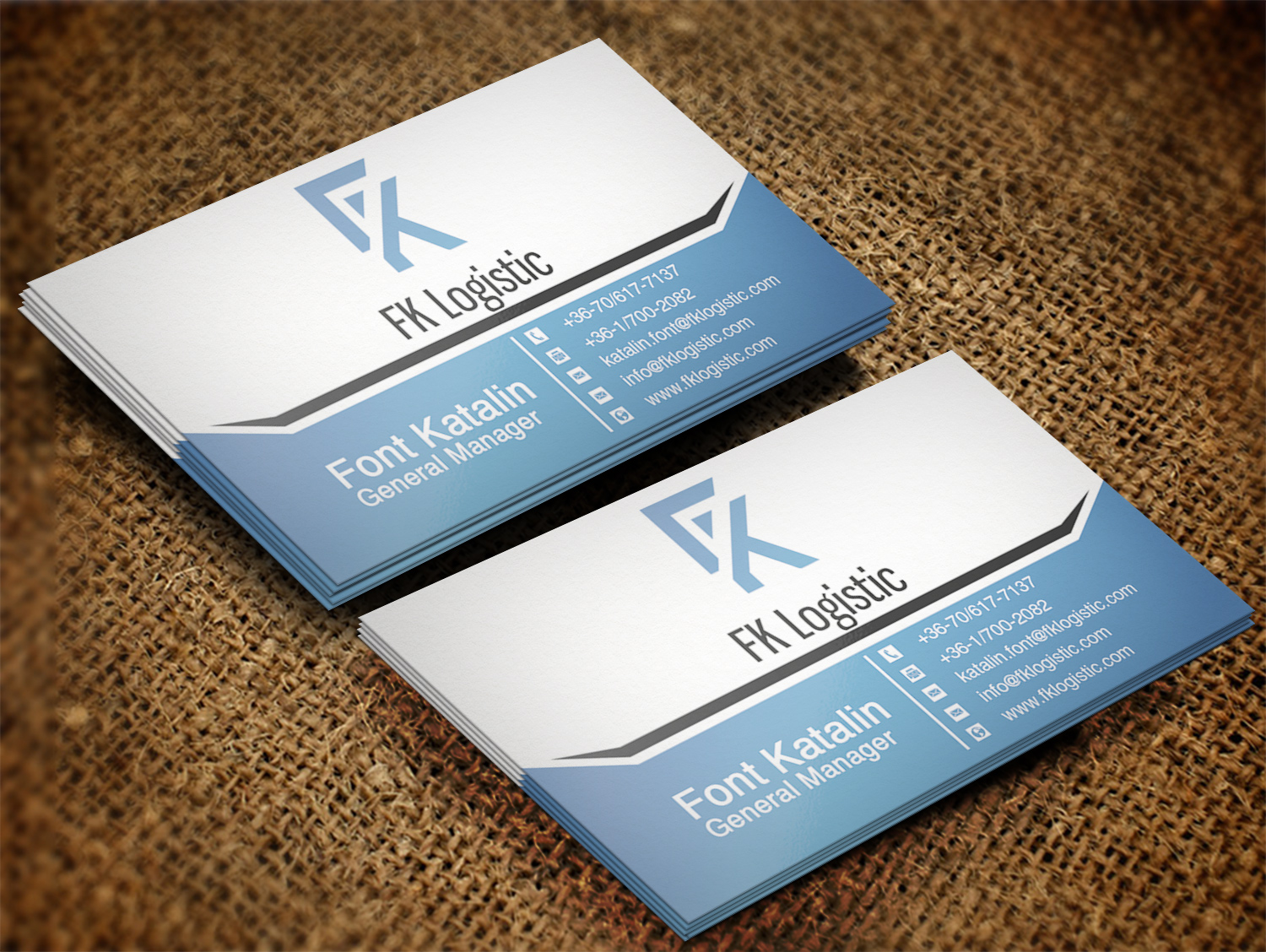 Business Card Design by Lanka Ama for FK Logistic Hungary Kft | Design #8396804