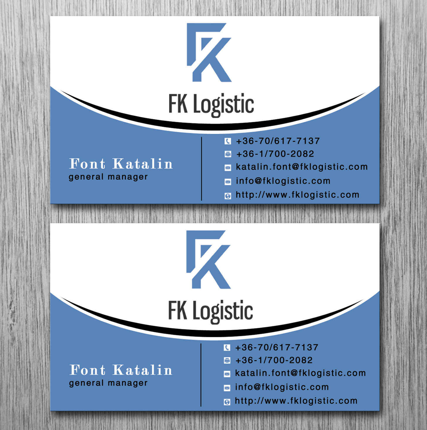 Business Card Design by Lanka Ama for FK Logistic Hungary Kft | Design #8396813