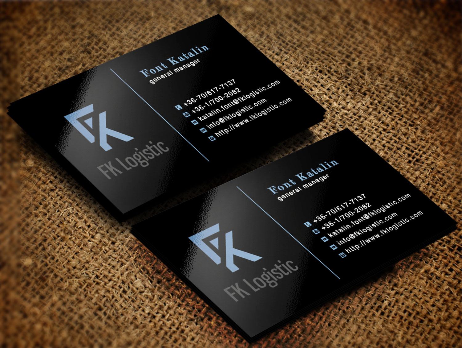 Business Card Design by Lanka Ama for FK Logistic Hungary Kft | Design #8396819