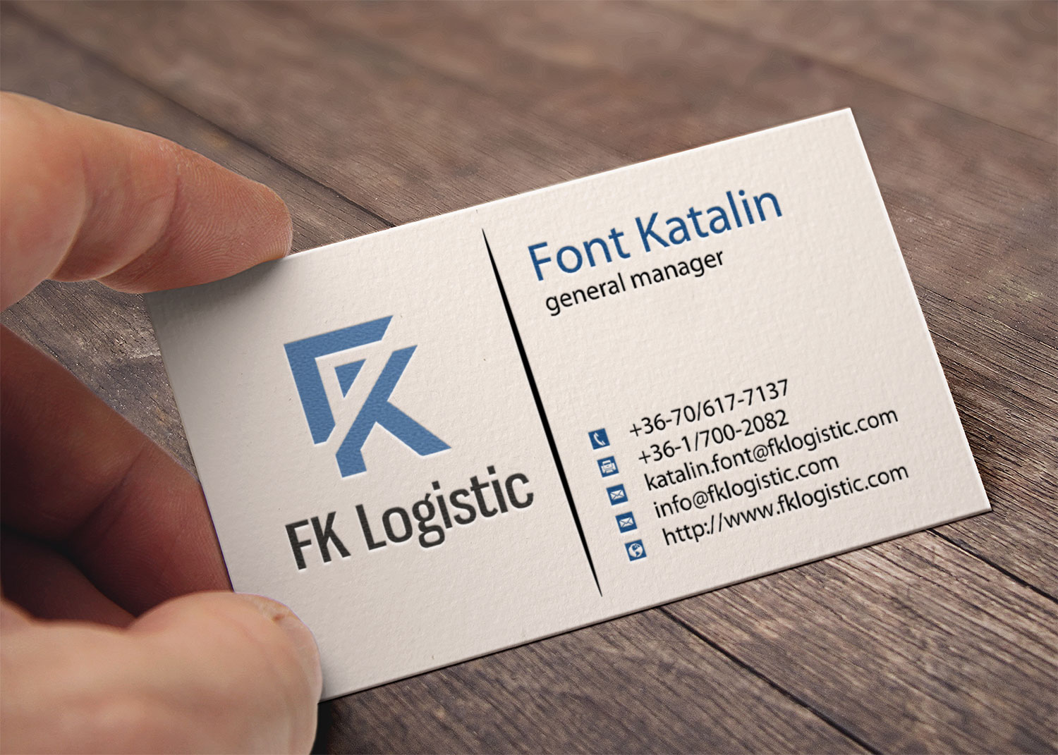 Business Card Design by Lanka Ama for FK Logistic Hungary Kft | Design #8396824