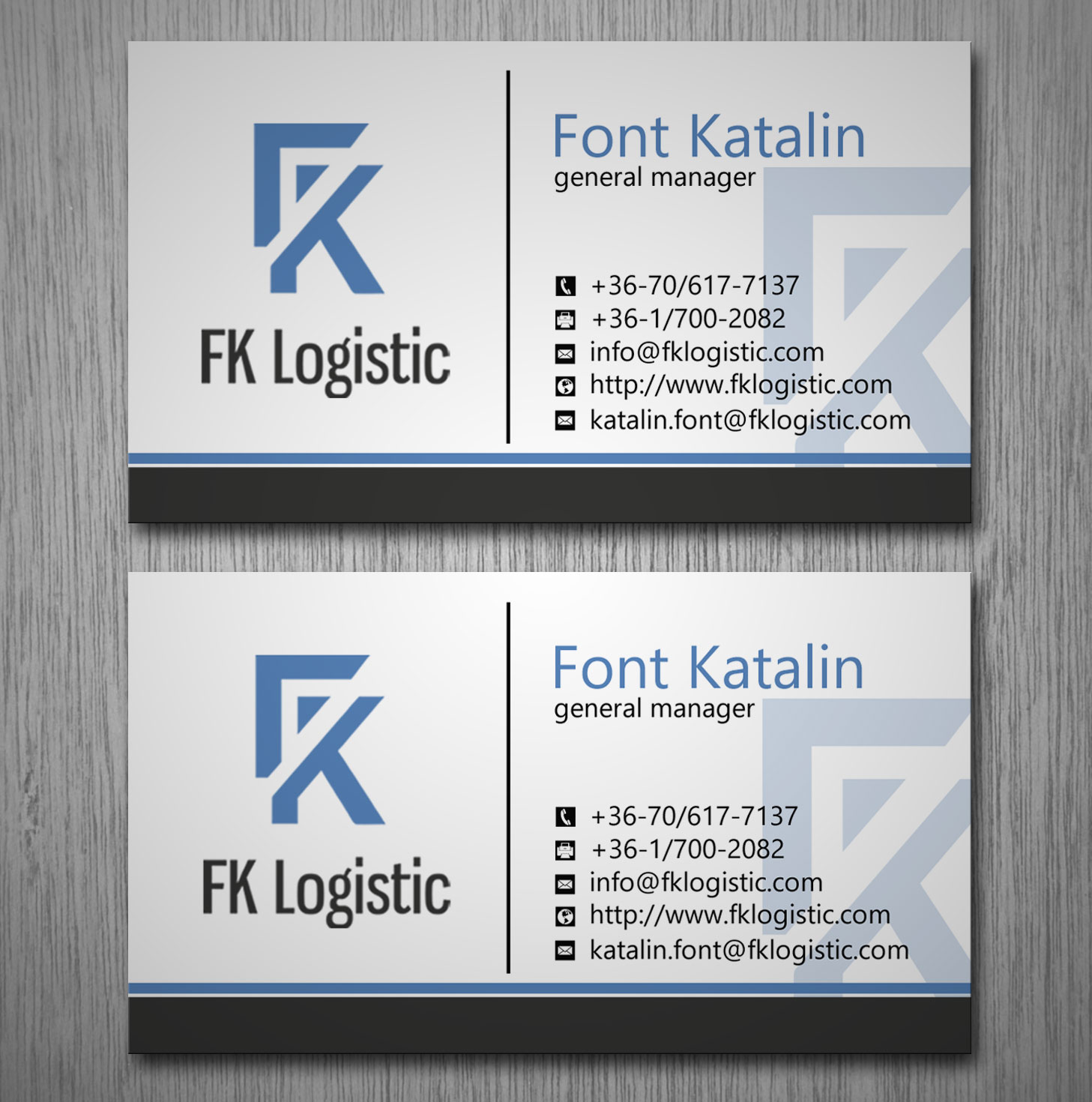 Business Card Design by Lanka Ama for FK Logistic Hungary Kft | Design #8396833